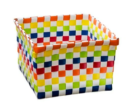Woven plastic basket Stock Photos