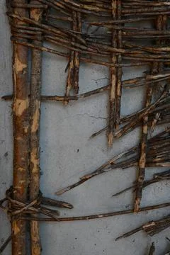 Woven reed background Stockfoto's