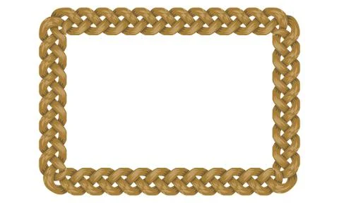 Woven Ropes frame or border with rectangle shape with copyspace for your design Stock Illustration