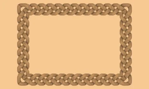 Woven Ropes frame or border with rectangle shape with copyspace for your design Stock Illustration