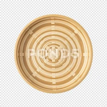 Woven Round Bamboo Serving Tray Modello PSD