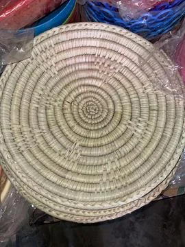 Woven Round Baskets Stock Photos