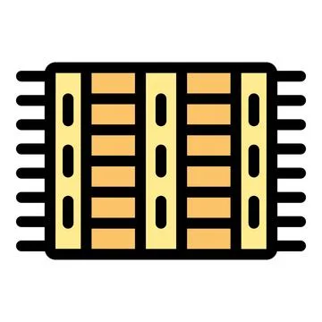 Woven rug with fringes adding a touch of warmth and comfort Stock Illustration