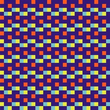 Woven seamless pattern color blocks pixel texture. Stock Illustration