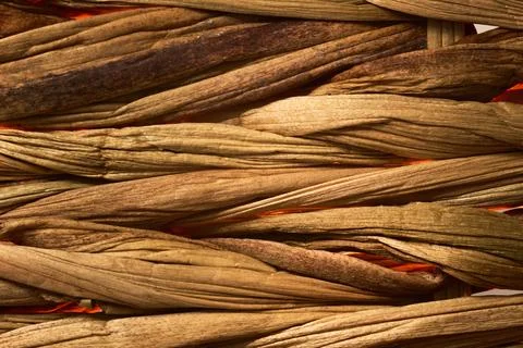 Woven straw texture with warm glowing backlight effect Stock Photos