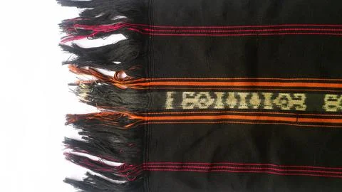 Woven textile with unique pattern from Indonesia, textured fabric background Stock Photos