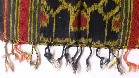 Woven textile with unique pattern from Indonesia, textured fabric background Stock Photos