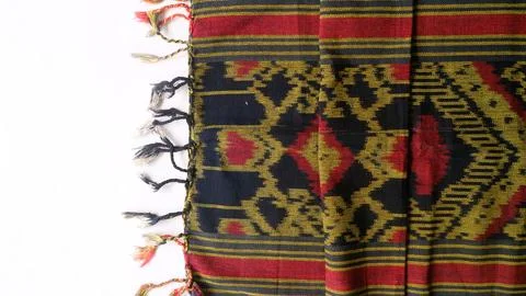 Woven textile with unique pattern from Indonesia, textured fabric background Stock Photos