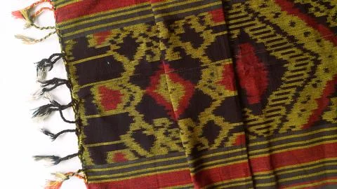 Woven textile with unique pattern from Indonesia, textured fabric background Stock-Fotos