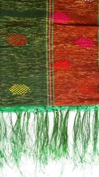 Woven textile with unique pattern from Indonesia, textured fabric background Stock Photos