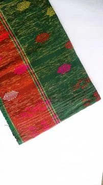 Woven textile with unique pattern from Indonesia, textured fabric background Stock Photos