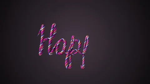 The woven thread creates the word happiness. Writing the Happy text. Colorful ro Video stock 153169480