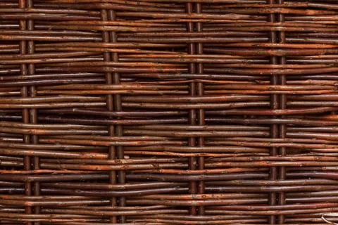 Woven willow wicker background Stock Photos