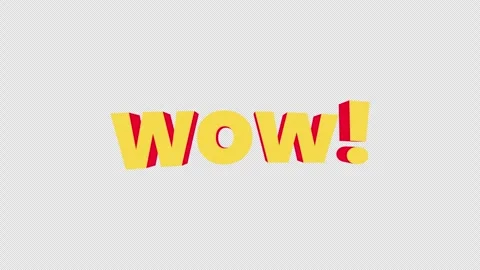 Wow 3D bouncing text animation Stock Footage 330454322