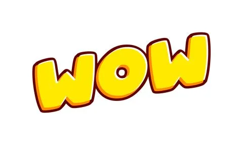 Wow 3d effect lettering isolated on white colourful text effect design vector 스톡 일러스트
