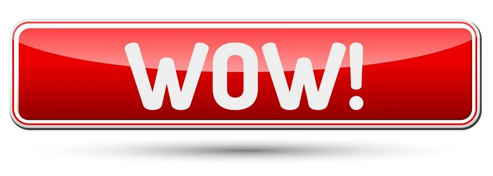 WOW - Abstract beautiful button with text. Stock Illustration