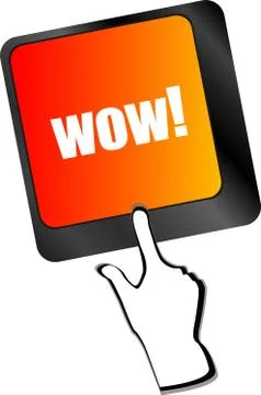 Wow button on computer keyboard key 스톡 일러스트