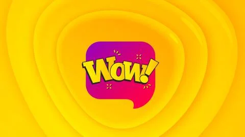 Wow chat bubble badge. Discount banner shape. Vector Stock Illustration