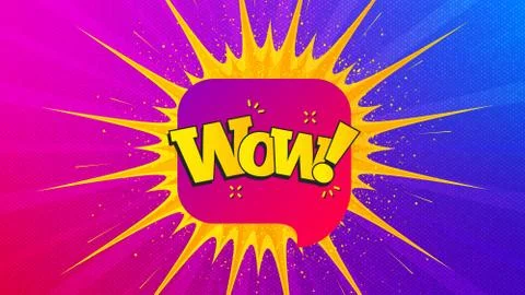 Wow chat bubble badge. Discount banner shape. Vector Illustrazione stock