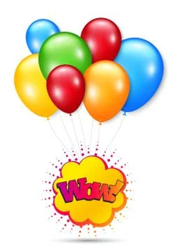 Wow comic bubble badge. Discount banner shape. Vector Illustrazione stock