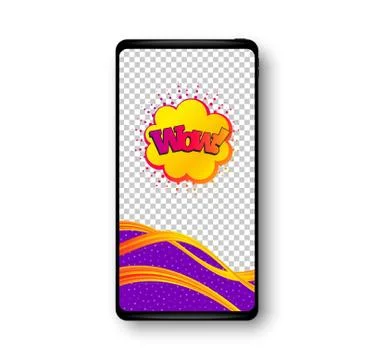 Wow comic bubble banner. Discount sticker shape. Vector Illustrazione stock