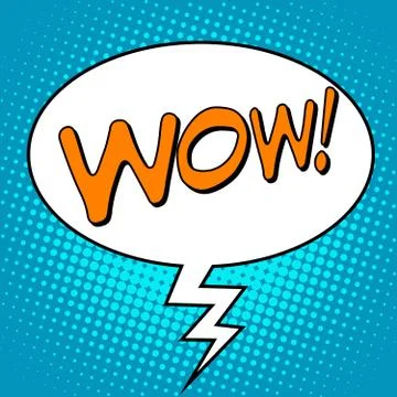 Wow comic bubble word Stock Illustration