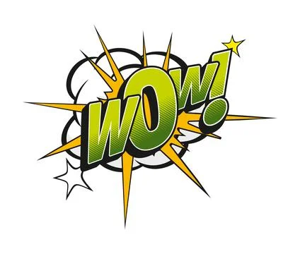 Wow comic sound effect speech bubble label 库存插图