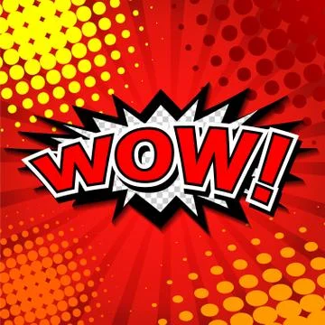 Wow! Comic Speech Bubble, Cartoon Stock Illustration