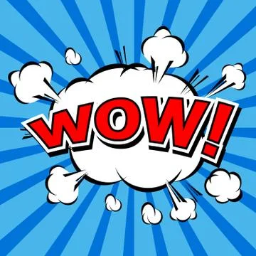 Wow! Comic Speech Bubble, Cartoon Illustrazione stock