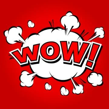 Wow! Comic Speech Bubble, Cartoon Stock Illustration