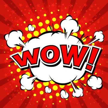 Wow! Comic Speech Bubble, Cartoon Illustrazione stock