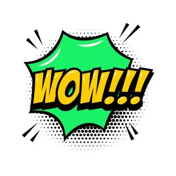 WOW!!! Comic style phrase with speech bubble. Vector illustration Stock Illustration