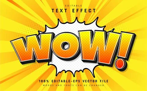 Wow comic style text effect 스톡 일러스트