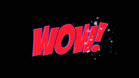 WOW Comic Text and Speech Balloon Animation, with Alpha Matte, Loop Stock Footage 130177126