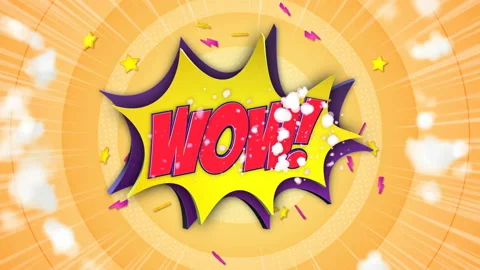 WOW Comic Text and Speech Balloon Animation, with Alpha Matte, Loop Stock-Footage 131874715