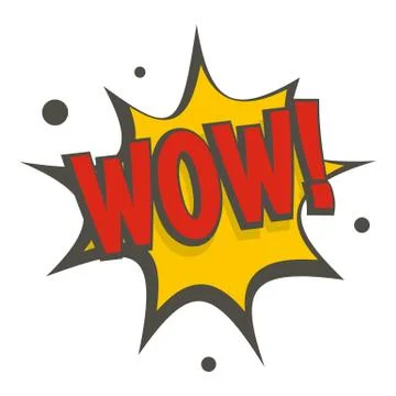 WOW, comic text speech bubble icon isolated Illustrazione stock