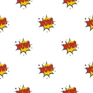 WOW, comic text speech bubble pattern seamless 库存插图