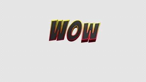 Wow Comic Title Loop On Alpha Video stock 304266412
