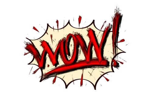 Wow! - Comics explosion sound effect speech bubble illustration Stock-Illustration