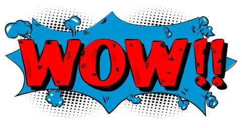 Wow - Comics word. Vector retro abstract comic book speech bubble, wording so Stock Illustration