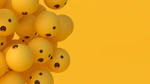 Wow Emoji Balls - Floating #3 (Left) Stockbeeldmateriaal 109710076