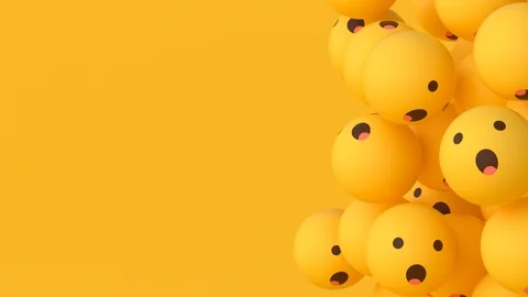 Wow Emoji Balls - Floating #4 (Right) Stock Footage