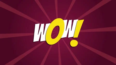 WOW! Exclamation Text Motion Graphics Animation Stock Footage 283131763