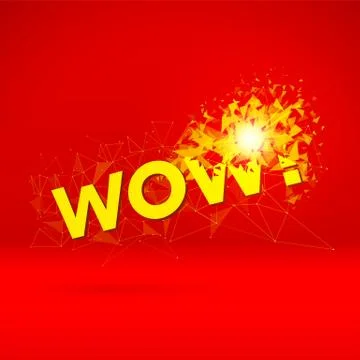 Wow exploding sign with particles for party or commercial sale offering with  イラスト素材
