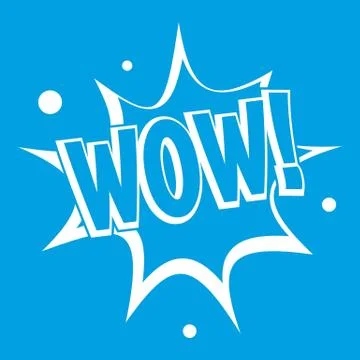WOW, explosion effect icon white Stock Illustration