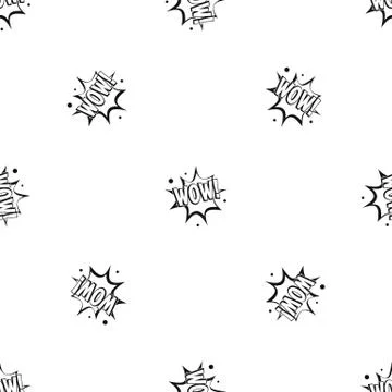 WOW, explosion effect pattern seamless black 스톡 일러스트
