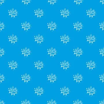 WOW, explosion effect pattern seamless blue Illustrazione stock