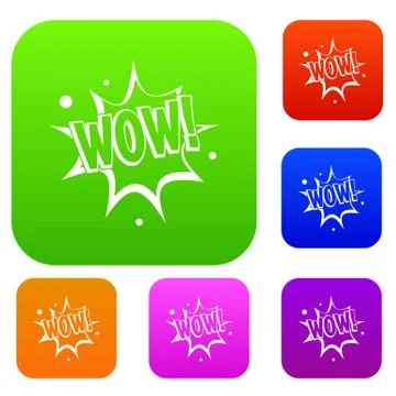 WOW, explosion effect set color collection Stockillustratie