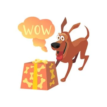 WOW expression by dog Stock Illustration