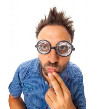 Wow expression with eye glasses Stock Photos